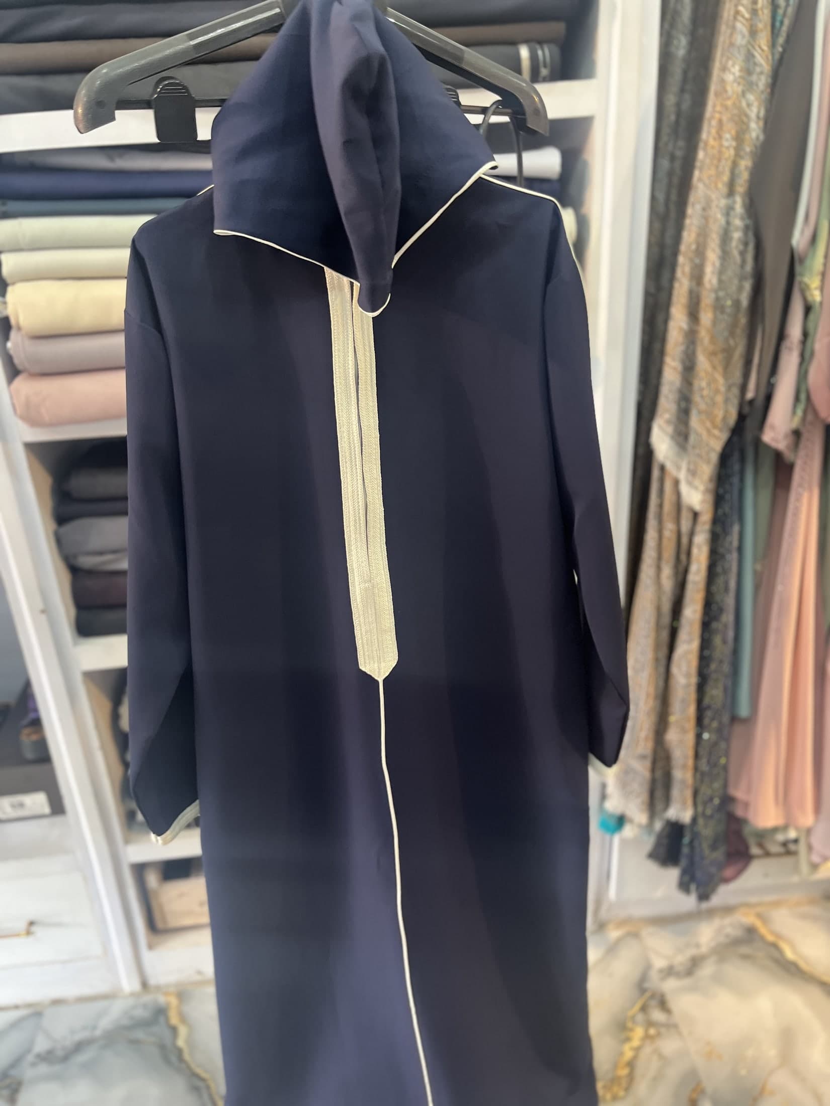 Navy Zip Jalabiya