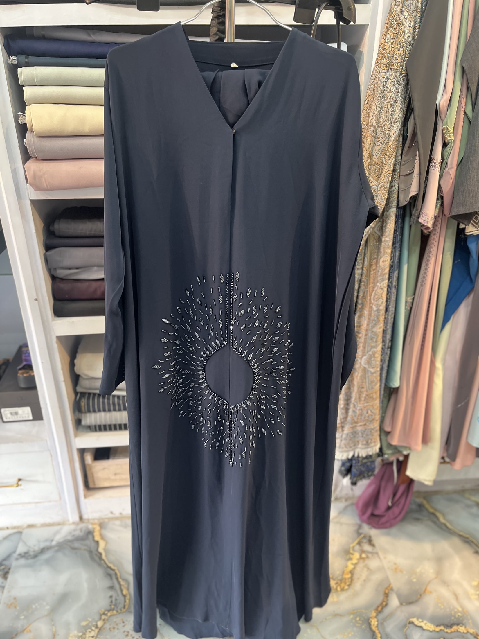 Charcoal Embellished Abaya